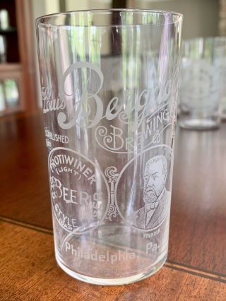 Louis Bergdoll Brewing Co Philadelphia,  Pennsylvania Preprohibition Etched Glass