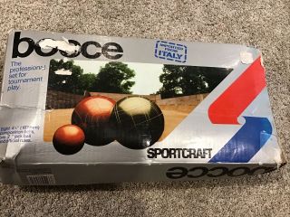 Vintage 1981 Sportcraft • Bocce Ball Set W/ Box Made In Italy