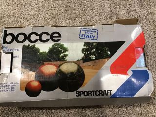 Vintage 1981 SPORTCRAFT • BOCCE BALL SET w/ box MADE IN ITALY 2