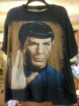 Vintage 1991 Star Trek Spock T - Shirt Live Long And Prosper L Usa Made