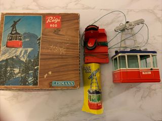 Vintage Germany Lehmann Rigi Model 900 Tin Ski Lift Toy