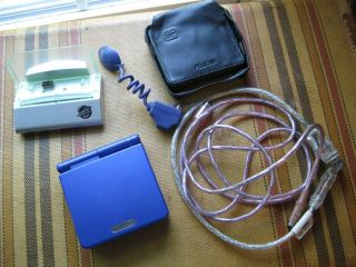 Nintendo Gameboy Advance Sp Vintage Game Handheld System Blue Extra Cords Case