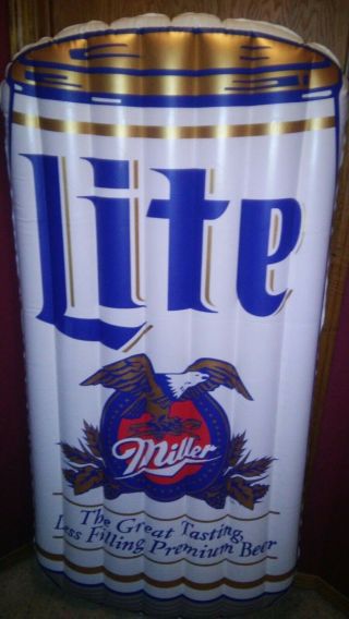 Miller Light Beer Can Vintage Inflatable Raft By Sevylor 5 Foot & 4 Inches Tall