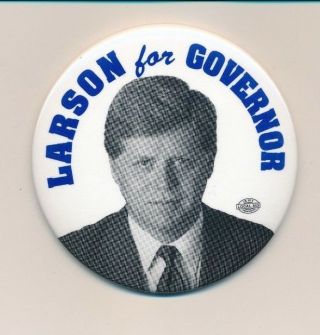 1994 Larson For Governor 3 " Cello Connecticut Ct Campaign Button