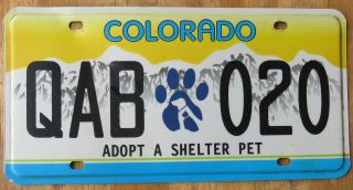 Colorado Cats Dog Pet Shelter License Plate 2016 Qab 020