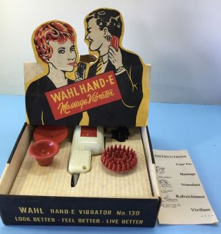 Vintage Wahl Model Hand - E Electric Massage Vibrator - Box - Model 130