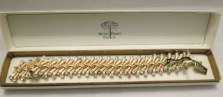 Stunning Vintage Crown Trifari Bamboo Style Rhinestone Bracelet W/original Tags