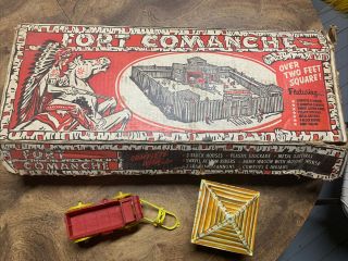 Vintage Superior / T Cohn No.  47 Fort Comanche Western Toy Playset / Tin Fort