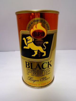 Black Pride Lager Straight Steel Pull Tab Beer Can 43 - 2