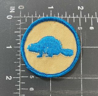 Vintage Boy Scouts Of America Bsa Beaver Critters Patrol Patch Wood Badge Yellow