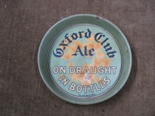 Vintage Beer Tip Tray " Oxford Club Ale On Draught In Bottles " 4 3/8 " Miniature