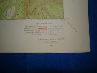Vtg Usgs Topo Topographical Map 1948 Camptonville - California.  - 7.  5 Min.