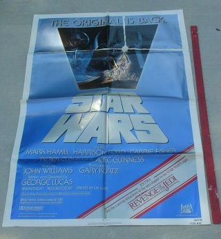 Vintage 1980s Movie Poster Is Back Star Wars Revenge Of The Jedi Extra