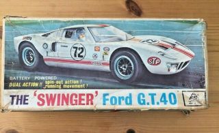 Tinplate Ford Gt 40 The Swinger In White And Boxed -