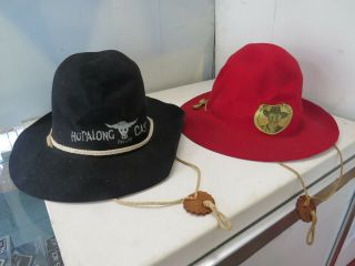 2 Hopalong Cassidy Felt Hats By Bailey Of Hollywood Large,  Red And Black