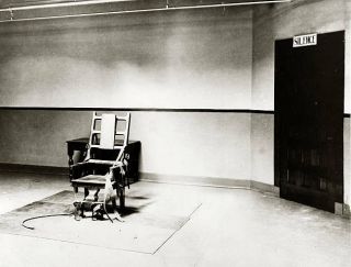 The Electric Chair In The Death Chamber At Sing Sing Prison 1950 Old Photo