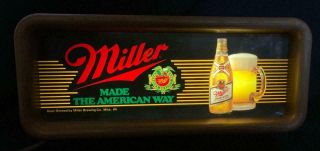 Vintage 1983 Miller Beer Made The American Way Bar Top Lighted Display Sign Nos
