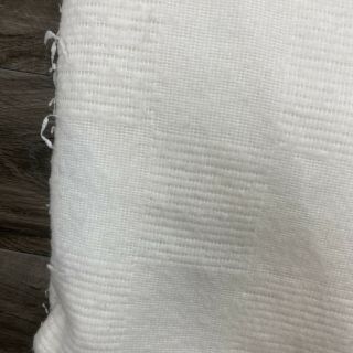 Vintage White Cotton Thermal Acrylic Blanket Nylon Trim USA 98 x 108 King Size 3