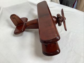 Large Hand Crafted Vintage 1930’s BiPlane Wooden Model 2