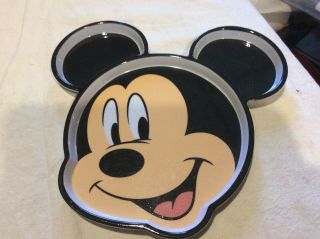 Rare Disney Divided Plastic Mickey Mouse Face Plate