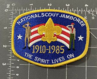 1985 National Scout Jamboree Patch Boy Scouts Bsa 1910 - 1985 The Spirit Lives On
