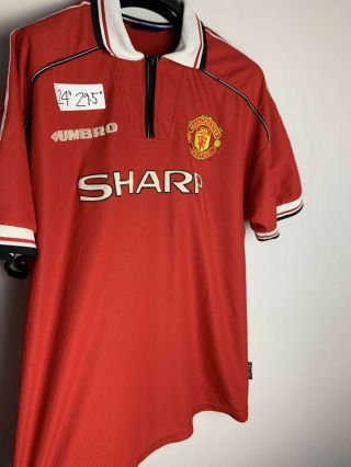 Vintage 1998 Manchester United Home Football Kit Shirt Umbro Xl
