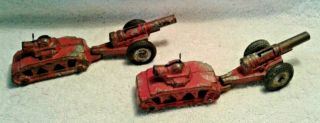 Arcade Toys Cast Iron Military Tanks And Cannons With Levers Balloon Tires 3960