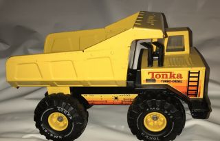 Vintage Large Metal Tonka Turbo Diesel Dump Truck Yellow Mag Wheels Xmb - 975