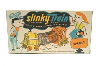 Vintage Slinky Train Pull Toy By James Industries Old Stock