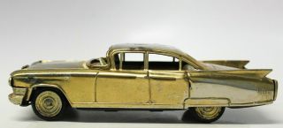 Vintage Japanese Tin Friction 1960 " Golden " Cadillac 4 - Door Hardtop