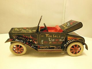Vintage Line Mar Toys Japan Old Jalopy Tin Lithograph Toy Convertible Jalopy