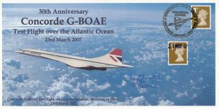 30th Anniv Concorde G - Boae Test Flight Atlantic Ocean Signed Capt D Leney