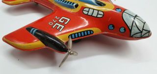 Tin Toy Technofix Friction Rocket Airplane GE 270 - made in US zone Germany 3