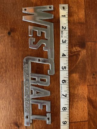 1969 Wescraft Vintage Boat Name Plate