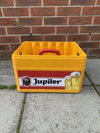 Jupiler Beer Crate Yellow Man Cave Home Bar Holds 24 Bottles