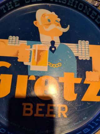 Gretz Beer Vintage Advertising Tray,  Gretz Brewery,  Philadelphia