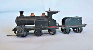 Early Ernst Plank Miniature Tinplate & Lead Locomotive & Tender - Length 130mm