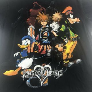 Disney Kingdom Hearts Black Short Sleeve T - Shirt Size Large Unisex Mickey Donald