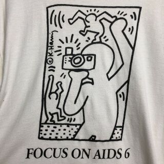 Vintage Keith Haring Aids Gap T - Shirt Mens Size Large Pop Art 80s 90s Basquiat