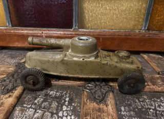 Vintage Big Bang Motor Tank Cannon Toy Conestoga Stamped 12 On Bottom
