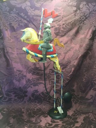 Medieval Knight Skyhook Figure Teeter Totter Tin Balance Toy