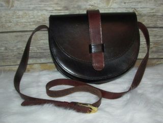 Vntg Vaca Industria Argentina Black Brown Leather Purse/shoulder Bag/crossbody
