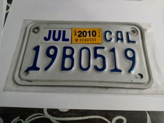 Vintage California Motorcycle License Plate Expired