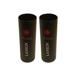2 X Lanson Champagne Glasses Matte Black Exclusive Bar Edition.  100 Ml
