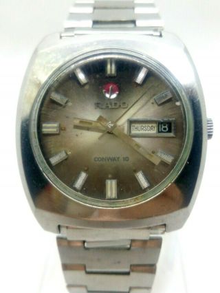 Vintage Rado Conway 10 Automatic Men’s Day &date Wrist Watch Swiss Made