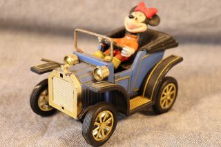 Minney Mouse Wind - Up Car 1981 Masudaya Japanese Vintage Toy Made In Japan D9