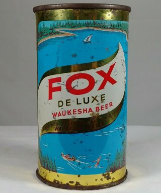 Old Fox Deluxe Beer Flat Top Can Fox Head Brewing Waukesha Wisconsin Wi 65 - 23 Bo