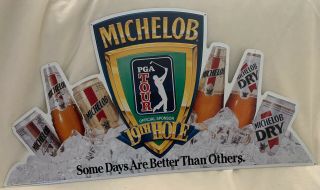Vintage Michelob 1994 Pga Tour Golf Tin Anheuser Busch￼ Advertising Sign 32”x 16