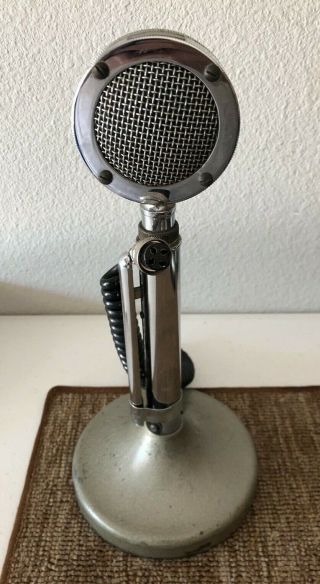 Vintage Astatic D - 104 CB Radio Microphone with Stand and 4 Pin Plug 2
