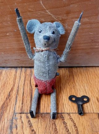 Antique Schuco Wind Up Tumbling Mouse With Key